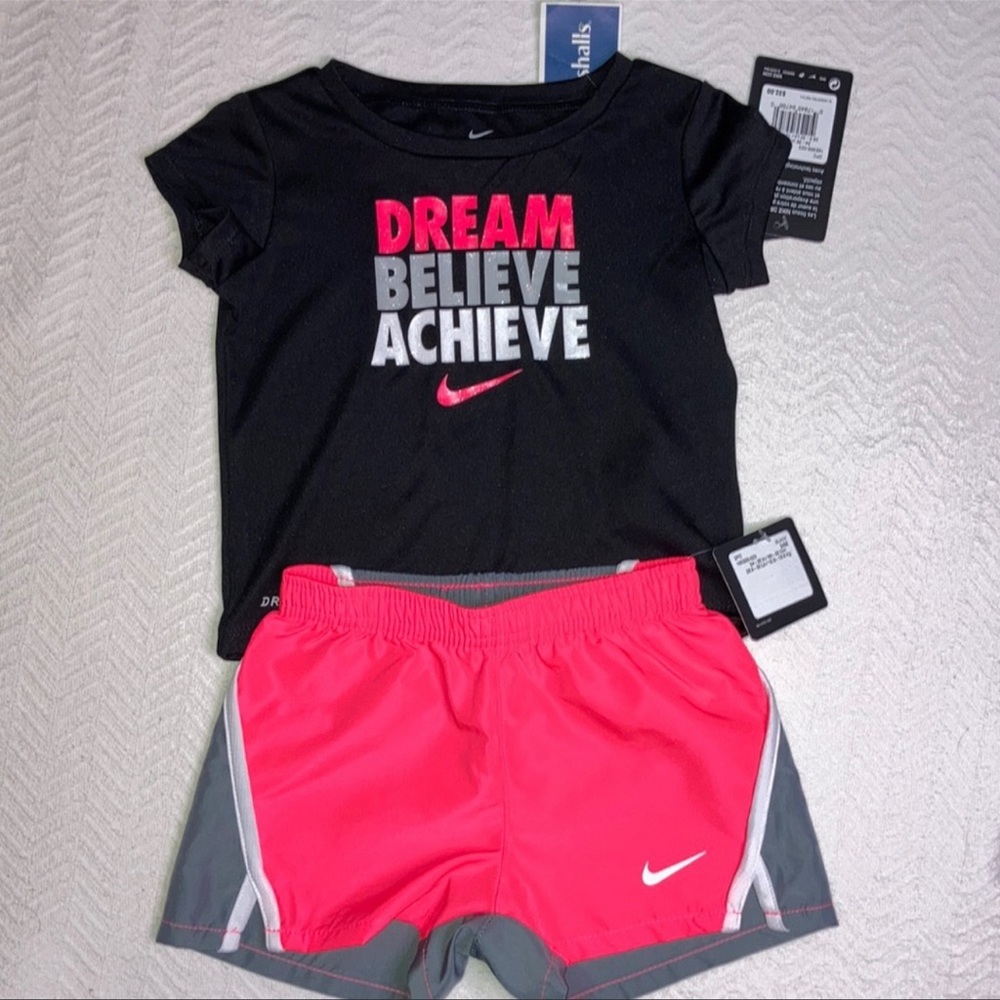 NWT Nike 24m dri fit shirt and shorts